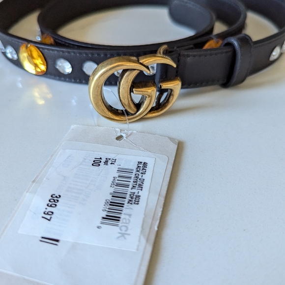 Gucci GG Skinny Moon Crystal Embellished Belt NEW 100 - Picture 5 of 7